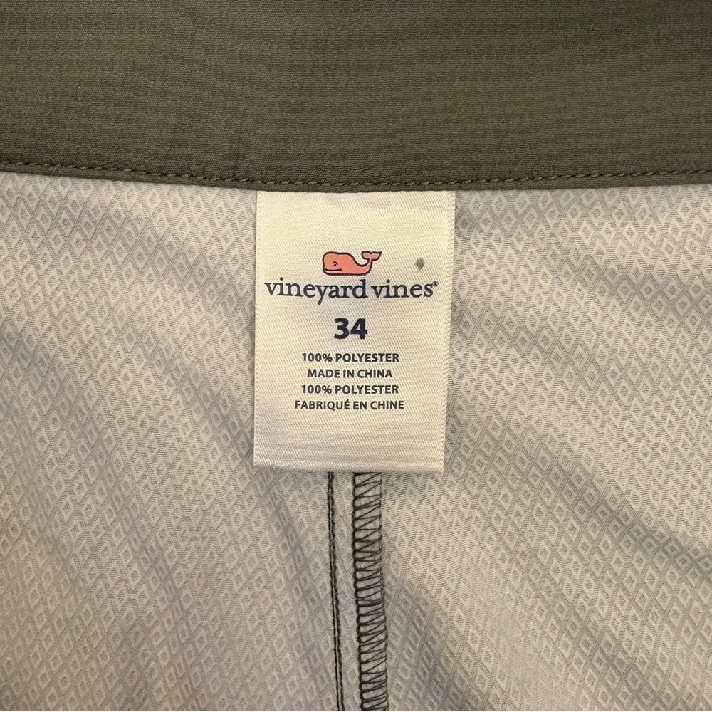 Vineyard Vines Mens Swim Trunks Shorts Size 34 Gray Zipped Pocket Drawstring EUC